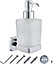 JASSFERRY Chrome Wall Mounted Soap Dispenser and Square Holder Frosted Glass Lotion Dispenser Holder Set