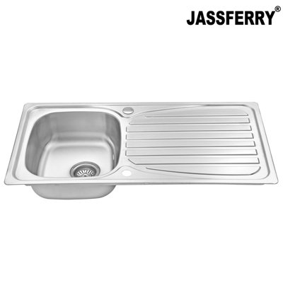 JASSFERRY Inset Kitchen Sink Stainless Steel Basic 1 Bowl Reversible ...