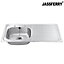 JASSFERRY Inset Stainless Steel Single Bowl Kitchen Sink Right Hand Drainer Two Pre-drilled Tap Hole, 930 x 480 mm