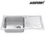 JASSFERRY Kitchen Sink Stainless Steel Large Bowl Welding Style Inset Reversible Drainer