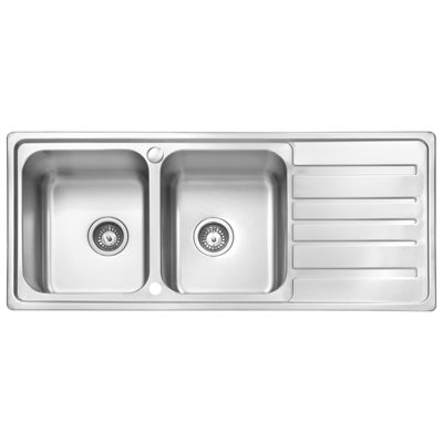 JASSFERRY Kitchen Sink Stainless Steel Matt Inset Double Large Bowl Reversible Drainer