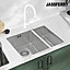 JASSFERRY Kitchen Sink Undermount Handmade 1.2mm Stainless Steel 1.5 Bowl