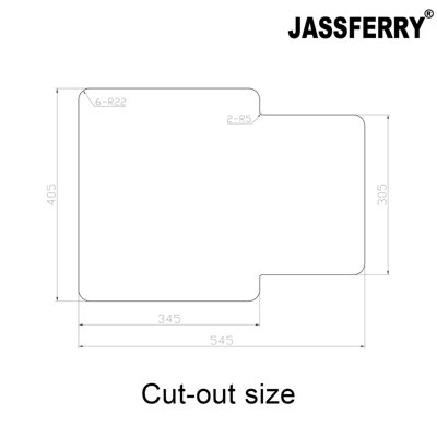JASSFERRY Kitchen Sink Undermount Stainless Steel 1.5 Tight Radius Bowl, 580 X 440 mm