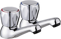 JASSFERRY Pair of Basin Pillar Taps Hot and Cold Water Bathroom Sink Knob Handle, 1/2"