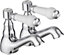 JASSFERRY Pair of Basin Pillar Taps Hot and Cold Water Bathroom Sink White Ceramic Lever, 1/2"