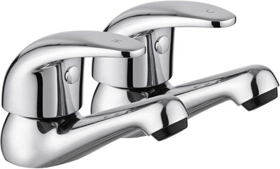 JASSFERRY Pair of Basin Pillar Taps Top Lever Handle for Bathroom Sink Chrome Polished 1/2" Price Comparisons | Compare The Build
