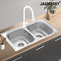 JASSFERRY Stainless Steel Kitchen Sink 2 Double Bowl Welding, 860 X 500 mm