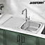 JASSFERRY Stainless Steel Kitchen Sink Single 1 Bowl Inset Reversible Drainer