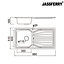 JASSFERRY Stainless Steel Kitchen Sink Single Bowl Reversible Drainer, Top Overflow Hole Design, 980 x 510 mm