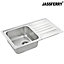 JASSFERRY Stainless Steel Kitchen Sink Single One Welding Bowl Reversible Drainer