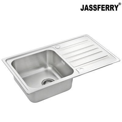JASSFERRY Stainless Steel Kitchen Sink Single One Welding Bowl Reversible Drainer
