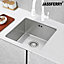 JASSFERRY Undermount Kitchen Sink Handmade 1.2mm Thickness Stainless Steel Single One Bowl 440 x 440 mm, with Overflow