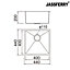 JASSFERRY Undermount Kitchen Sink Handmade 1.2mm Thickness Stainless Steel Single One Bowl 440 x 440 mm, with Overflow