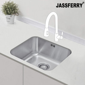 JASSFERRY Undermount Stainless Steel Kitchen Sink 1.0 Single Bowl, 500 x 450 mm