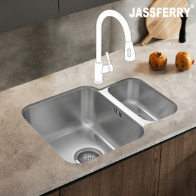 JASSFERRY Undermount Stainless Steel Kitchen Sink 1.5 One Half Bowl