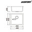 JASSFERRY Undermount Stainless Steel Kitchen Sink 1 Single Deep Square Bowl, 490 x 440 mm