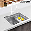JASSFERRY Undermount Stainless Steel Sink Kitchen Dish Drainer Rack Single Bowl