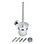 JASSFERRY Wall Mounted Toilet Brush and  Frosted Glass Holder Chrome Tumbler