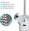 JASSFERRY Wall Mounted Toilet Brush and  Frosted Glass Holder Chrome Tumbler