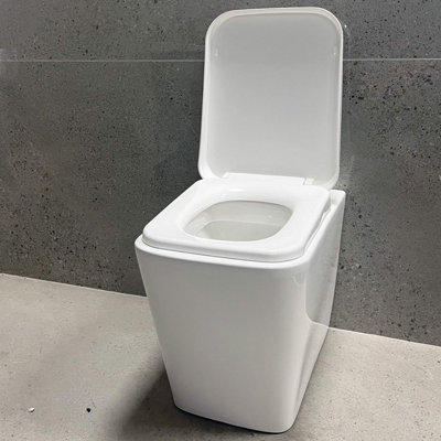 Java Ceramic Square Back to Wall Toilet Pan with Soft Closing Seat