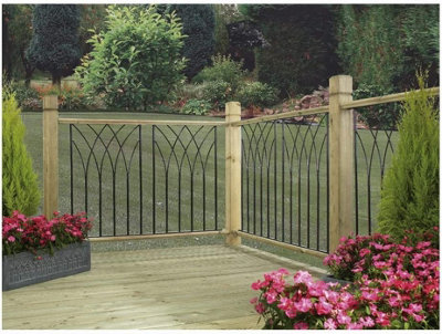 JAVE Large Metal Deck Decking Infill Fence Panel 280mm Wide x 770mm High DPJB