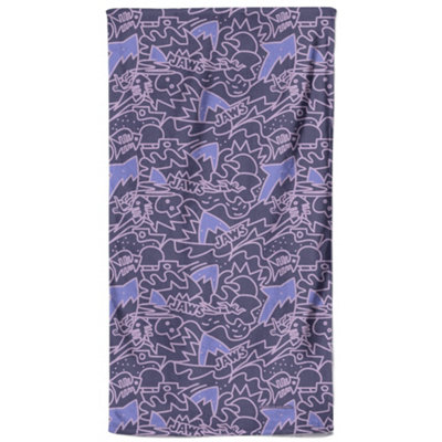 Jaws Purple Doodle Pattern Beach Towel