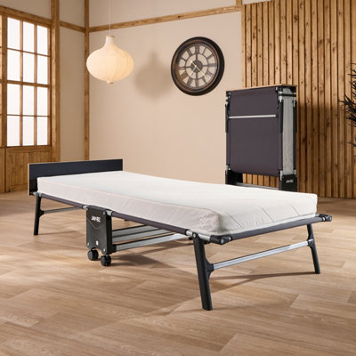 Jay-Be RE80 Rollaway Folding Bed with e-Fibre Mattress, Single