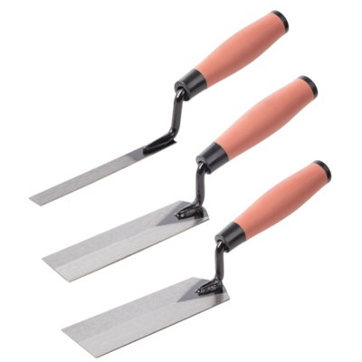 Jazooli 3pcs Trade Trowel Set Carbon Steel Pointing, Gauging & Margin