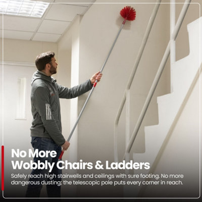 Jazooli Extendable Duster & Cobweb Brush - Telescopic Long Handled Duster & Cobweb Brush Extendable From 106cm - 173cm