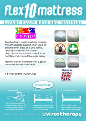Jazz Mattress, FIRM SUPPORT, Reflex Foam, Silent Sleep, Cream 3FT (90x190)