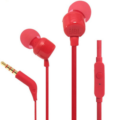 JBL T110 Red Universal In-Ear Headphones with Remote Control