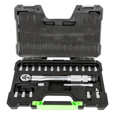 JBM Tools 21pc 1/4 Dr Socket Bit Set With Torque Wrench