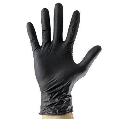 Jbm Tools Black Nitrile Disposable Gloves 3.5Mil 100Pc Medium