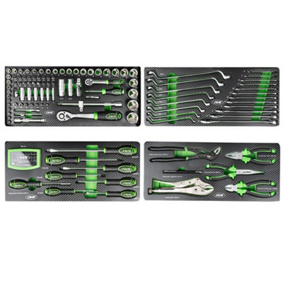 JBM Tools Portable Metal Tool Box 3 Draw, Tools Included, 143pc