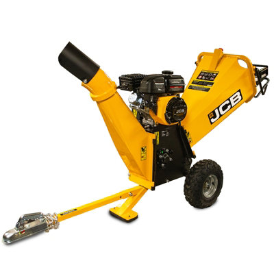 JCB 100mm Heavy-duty Petrol Wood Chipper, 7.5hp, 224cc 4-Stroke, JCB-CH75100P