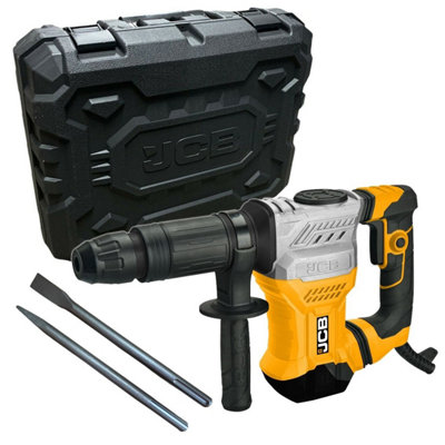 JCB 1300W Demolition Hammer SDS MAX 1300W 18J + SDS Max Point Chisel Bits +Case
