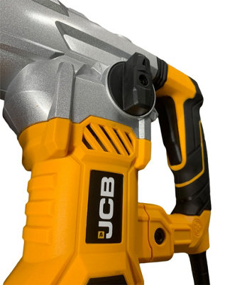 JCB 1500w Rotary Hammer Drill, Powerful 4 Modes Drilling, Hammer, Chiselling And Chisel Adjustment, Multi Position & Anti-Vibration Handle, 3 Year Warranty
