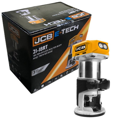 JCB 18RT-B 18V Cordless Brushless Laminate Router Trimmer Base - Bare Tool