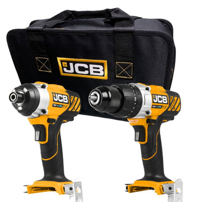 JCB 18TPK 2 18v Cordless Combi Hammer Drill Impact Driver Twin