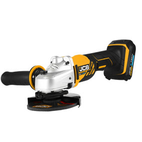 JCB 18V Angle Grinder with 2 x 2.0Ah Lithium-ion Batteries and 2.4A Charger - JCB-18AG-2-V2
