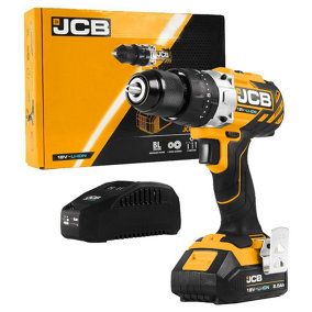 JCB 18V Brushless Combi Drill 1 x 2.0Ah Battery & Fast Charger - 21-18BLCD-2X-B