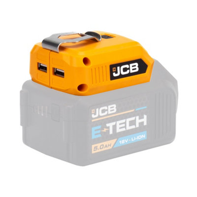 JCB 18V Cordless 60lm LED Light with 2x USB Charge Portal Power Adaptor ...