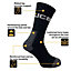 JCB 3 Pack of Hard Wearing Work Boot Socks Size 6-11 Ideal with Steel Toe Boots