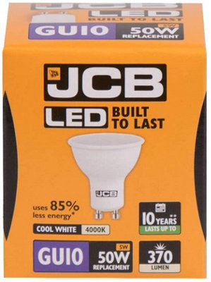 JCB 4.9w GU10 4000k LED Bulb - Cool White