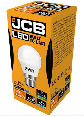 JCB 4.9w LED BC Opal Golf Ball 520lm 6500k - Daylight