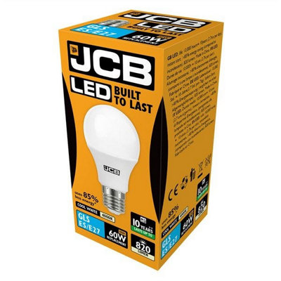 JCB 8.5w ES 4000k Frosted GLS LED Light Bulb - Cool White