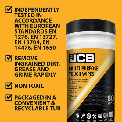 JCB - 80 Multi Purpose Tough Trade Wipes