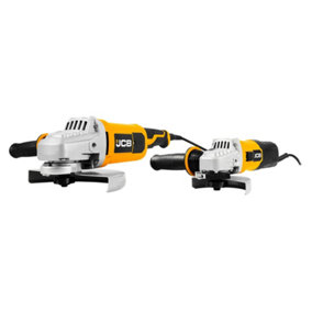 JCB AGTPK 240v 4.5" 9" Angle Grinder Twin Pack - Includes 115mm 230mm Tools