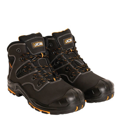 JCB BACKHOE Safety Work Boots Black Mens Work Shoes - Size 11
