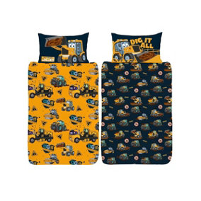 JCB Dig It 4 in 1 Junior Bedding Bundle (Duvet, Pillow and Covers)